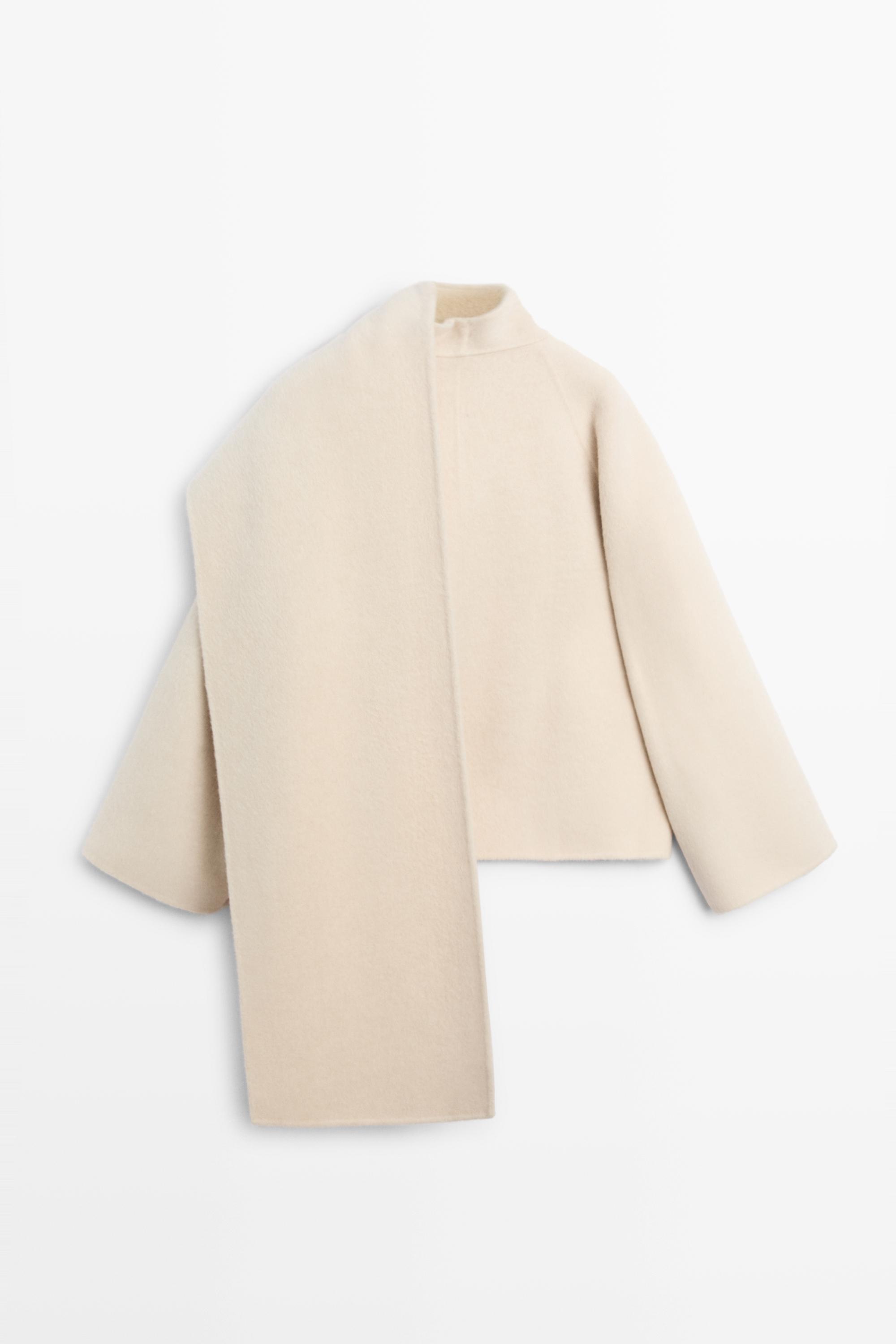 Short coat with scarf detail